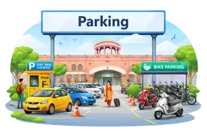 parking at jaipur train station Rajasthan